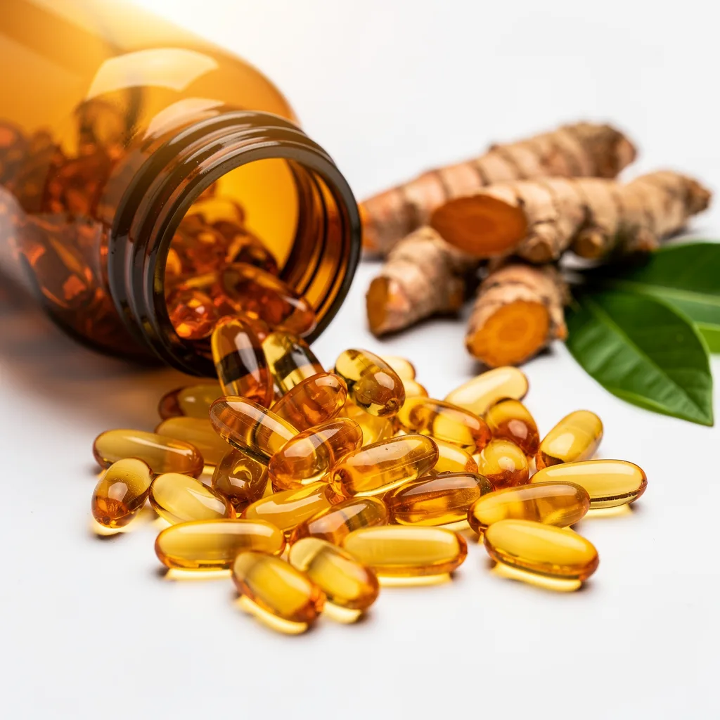 Berberine supplement capsules with turmeric root